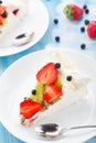 Pavlova cake with strawberry Royalty Free Stock Photo