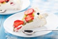 Pavlova cake with strawberry Royalty Free Stock Photo