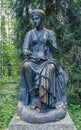 Pavlovsk park. The Old Sylvia (Twelve paths) statues. Euterpe. Royalty Free Stock Photo