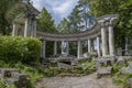 View of the ancient colonnade of Apollo on a July day. Pavlovsk