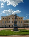 Pavlovsk, Russia - May 6, 2016: Monument to emperor Pavel I in front of the Pavlovsk Palace. Saint Petersburg. Royalty Free Stock Photo