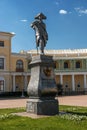 Pavlovsk, Russia - May 6, 2016: Monument to emperor Pavel I in front of the Pavlovsk Palace. Saint Petersburg. Royalty Free Stock Photo