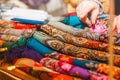 Pavlovskaya kerchiefs at the Christmas fair