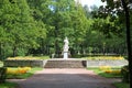 The statue `Peace` in Big Circles. Pavlovsky Park. The city of Pavlovsk.