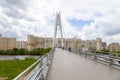 Pavshinsky Bridge also bridge Pavshinskaya Poima or Spassky Bridge is pedestrian cable-stayed bridge across Moskva River.