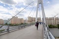 Pavshinsky Bridge also bridge Pavshinskaya Poima or Spassky Bridge is pedestrian cable-stayed bridge across Moskva River.