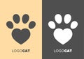 Paw abstract vector logo template. Pet logo design. Vector template. Creative symbol Logo inspiration.