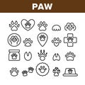 Paw Animal Collection Elements Icons Set Vector Royalty Free Stock Photo