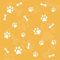 Paw and bone print, vector available