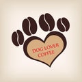 Paw dog logo coffee shop vector.