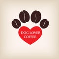 Paw Dog logo coffee vector.