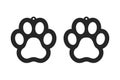 Paw earrings. Dog tag for collar. Laser cut template. Jewelry making. Vector