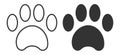 Paw footprint icon. Dog print symbol. Sign imprint foot vector