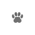 Paw footprint sign icon made from squares. Vector illustration eps 10