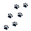 Paw footprints on white, vector Royalty Free Stock Photo