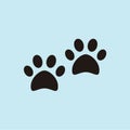 Paw icon black with blue background