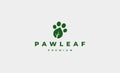 paw leaf foot print logo Design Vector illustration Royalty Free Stock Photo