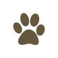 Paw logo or cat and dog animal pet vector paw footprint icon Royalty Free Stock Photo