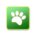 Paw print animal green icon. Royalty Free Stock Photo