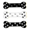 Paw print and bone vector illustration