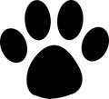 Paw print of dog, cat, puppy pet footprint, Animal foot print icon
