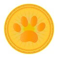 Paw print dog gold medal Royalty Free Stock Photo