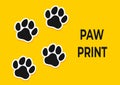 Paw print. Frame on a white background. dog or cat. Royalty Free Stock Photo