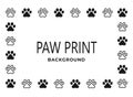 Paw print. Frame on a white background. dog or cat. Royalty Free Stock Photo