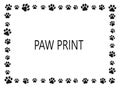 Paw print. Frame on a white background. dog or cat. Royalty Free Stock Photo