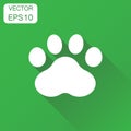 Paw print icon. Business concept dog or cat pawprint pictogram.