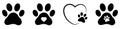 Paw print icon with heart symbol Royalty Free Stock Photo