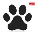 Paw Print icon Logo. Vector Illustration. Isolated vector Illustration. Black on White background.