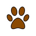 Paw print icon on white background. flat style. dog, cat, beer paw symbol. Royalty Free Stock Photo