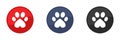 Paw print icons set. Animal footprints logo. Cat paw print. Flat design. Vector illustration Royalty Free Stock Photo