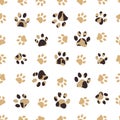 Paw print with leopard prints fabric design pattern background