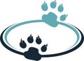 Paw print logo Royalty Free Stock Photo