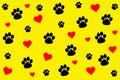 Paw print pattern background. Illustration design Royalty Free Stock Photo