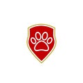 Paw Print Pet Protect Icon Isolated on White Background Royalty Free Stock Photo