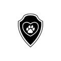 Paw Print Pet Protect Icon isolated on white background Royalty Free Stock Photo