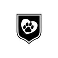 Paw Print Pet Protect Icon isolated on white background Royalty Free Stock Photo