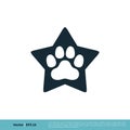 Paw Print Pet Star Icon Vector Logo Template Illustration Design. Vector EPS 10 Royalty Free Stock Photo