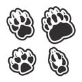 Paw print of predators set