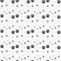 Paw print seamless. Traces of Cat Textile Pattern. Cat footprint seamless pattern. Vector seamless