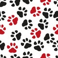 Paw print seamless. Traces of Cat Textile Pattern. Cat footprint seamless pattern. Vector seamless Royalty Free Stock Photo