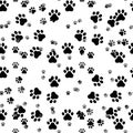 Paw print seamless. Traces of Cat Textile Pattern. Cat footprint seamless pattern. Vector seamless eps10 Royalty Free Stock Photo