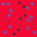 Paw print seamless. Traces of Cat Textile Pattern. Vector seamless Royalty Free Stock Photo
