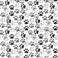 Paw print seamless. Traces of Cat Textile Pattern. Vector seamless Royalty Free Stock Photo