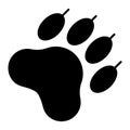 Paw print solid icon. Animal trail vector illustration isolated on white. Animal footprint glyph style design, designed