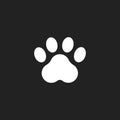 Paw print vector icon. Dog or cat pawprint illustration. Animal silhouette Royalty Free Stock Photo