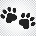 Paw print vector icon. Dog or cat pawprint illustration. Animal